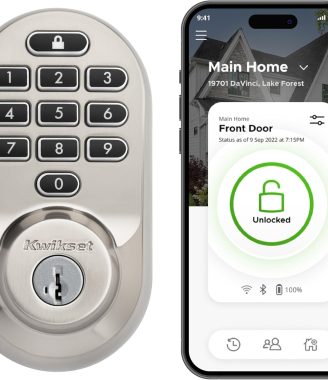 Kwikset Halo Wi-Fi Smart Lock, Keyless Entry Door Deadbolt, Geofence Auto-Unlock, Grade AAA Certified, No Hub Easy Install, Satin Nickel Lifetime Finish Warranty, Backlit Keypad